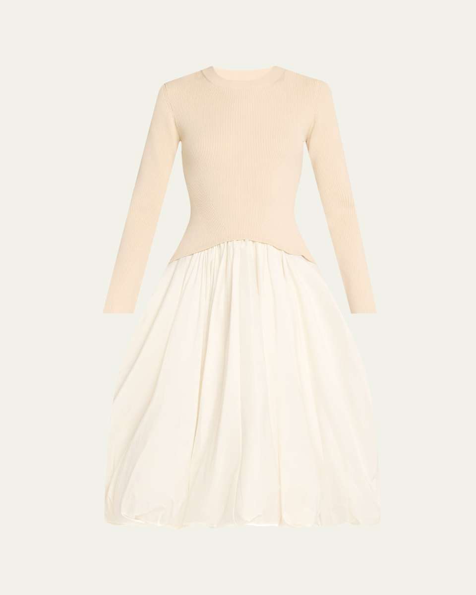 Kenlie Long-Sleeve Bubble Midi Dress